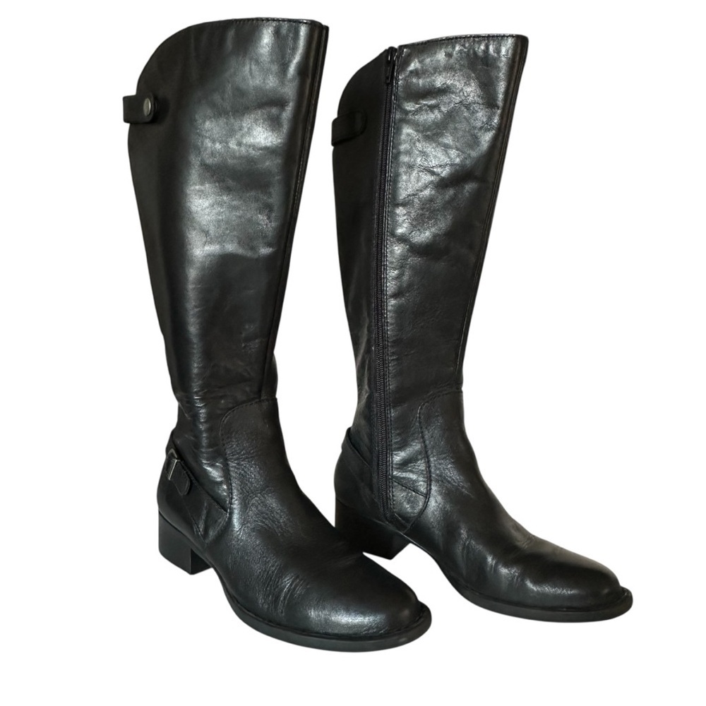 BORN CUPRA TALL BLACK LEATHER RIDING BOOTS
SIZE 6